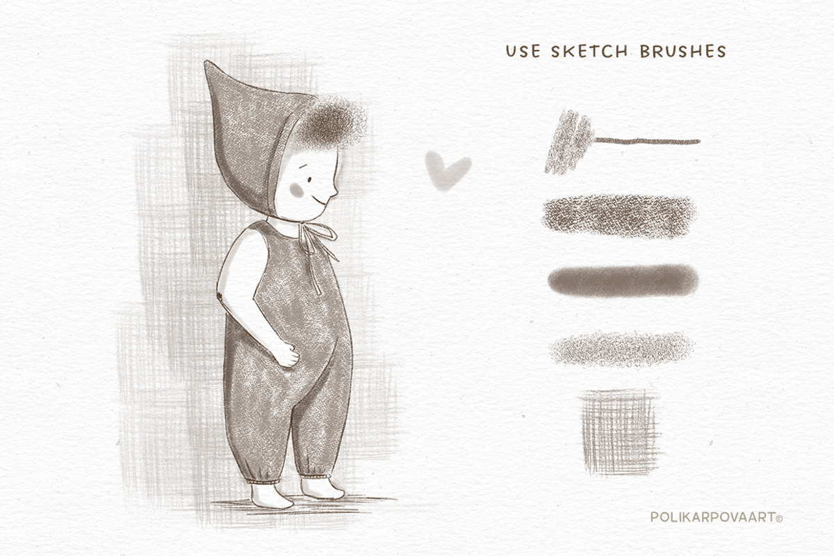 Pencils brushes & canvas Procreate, a Brush Add-On by polikarpovaart (Photo 11 of 16)