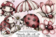 Whimsical Spring Ladybug Clipart, an Illustration by SVGArt (Thumbnail 1 of 9)