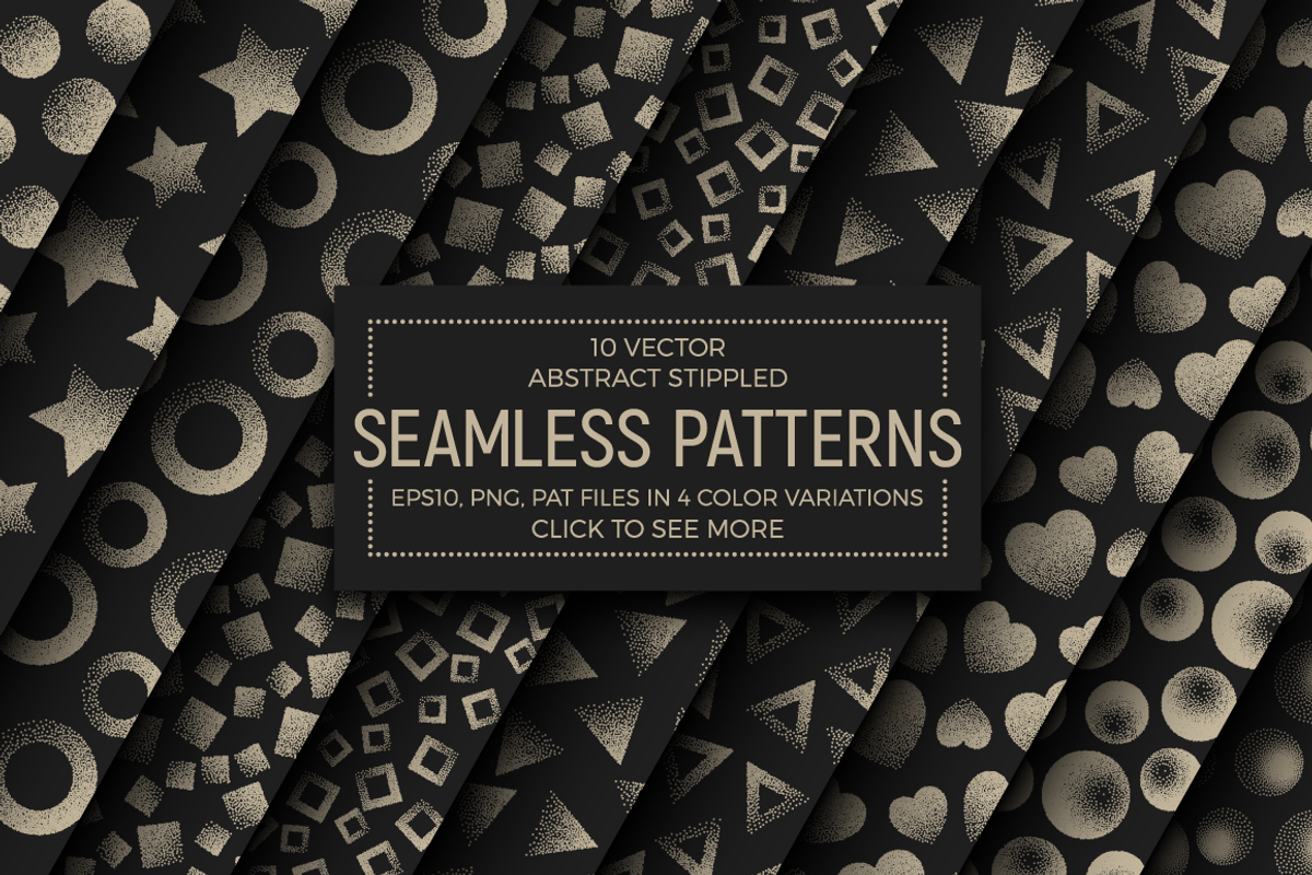 10 Vector Stippled Seamless Patterns, a Pattern Graphic by yamonstro (Photo 1 of 12)