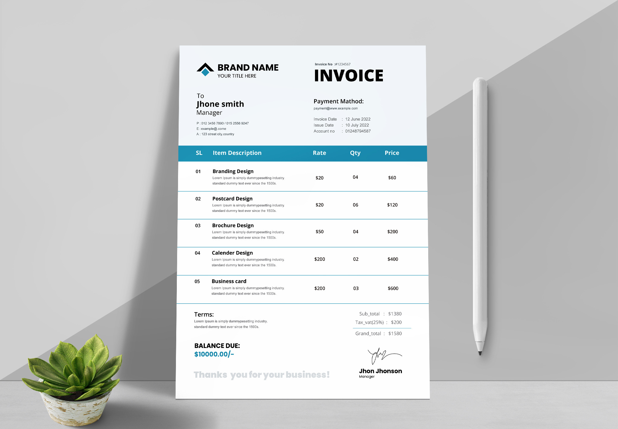Minimal Invoice