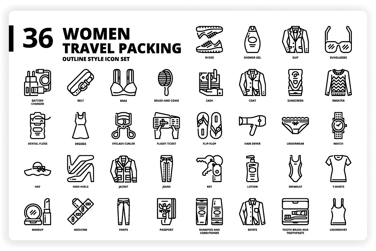 3,600 Icons x3 Styles, an Outline Icon by monkik (Photo 290 of 299)