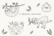 Cute Sloth! Hand drawn., a Background Graphic by Irene_Boiko_ART (Thumbnail 5 of 8)