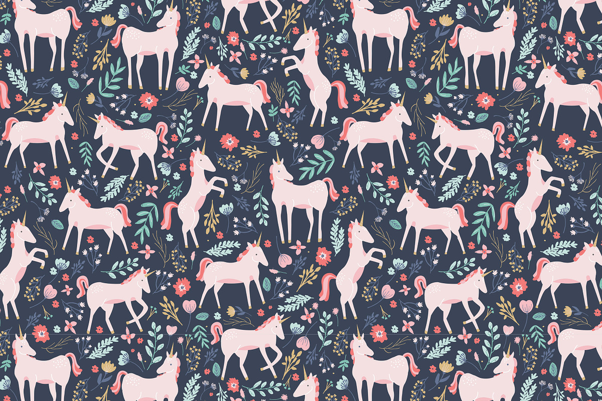 Unicorn Fields Seamless Pattern, a Pattern Graphic by origamiprints (Photo 4 of 4)