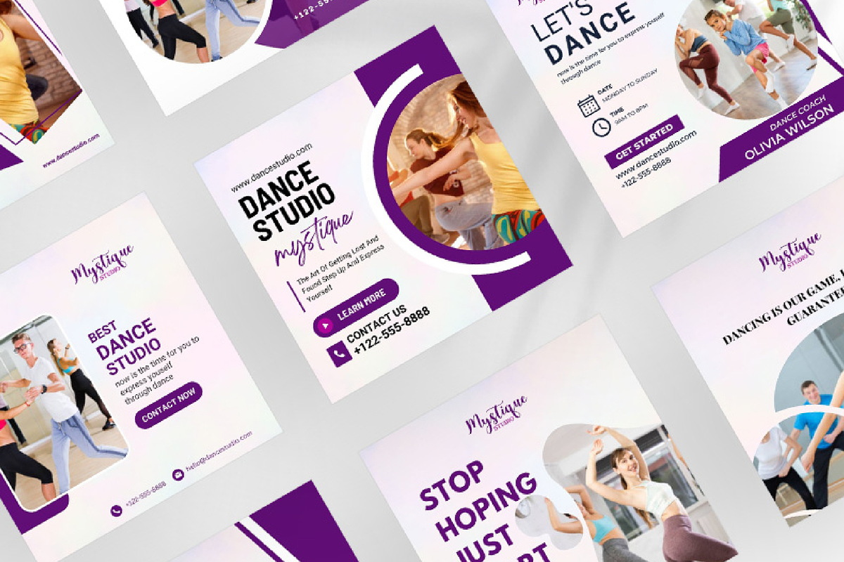Dance Studio Social Media Bundle, a Social Media Template by Branding by Kellsey (Photo 5 of 6)
