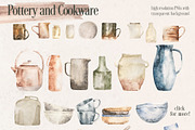 Cottage Kitchen Pottery & Dishes, a Food Illustration by plaidGecko (Thumbnail 2 of 8)