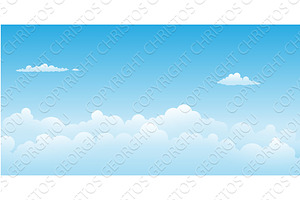 Blue Sky Cartoon Clouds Background, a Texture Illustration by Christos Georghiou