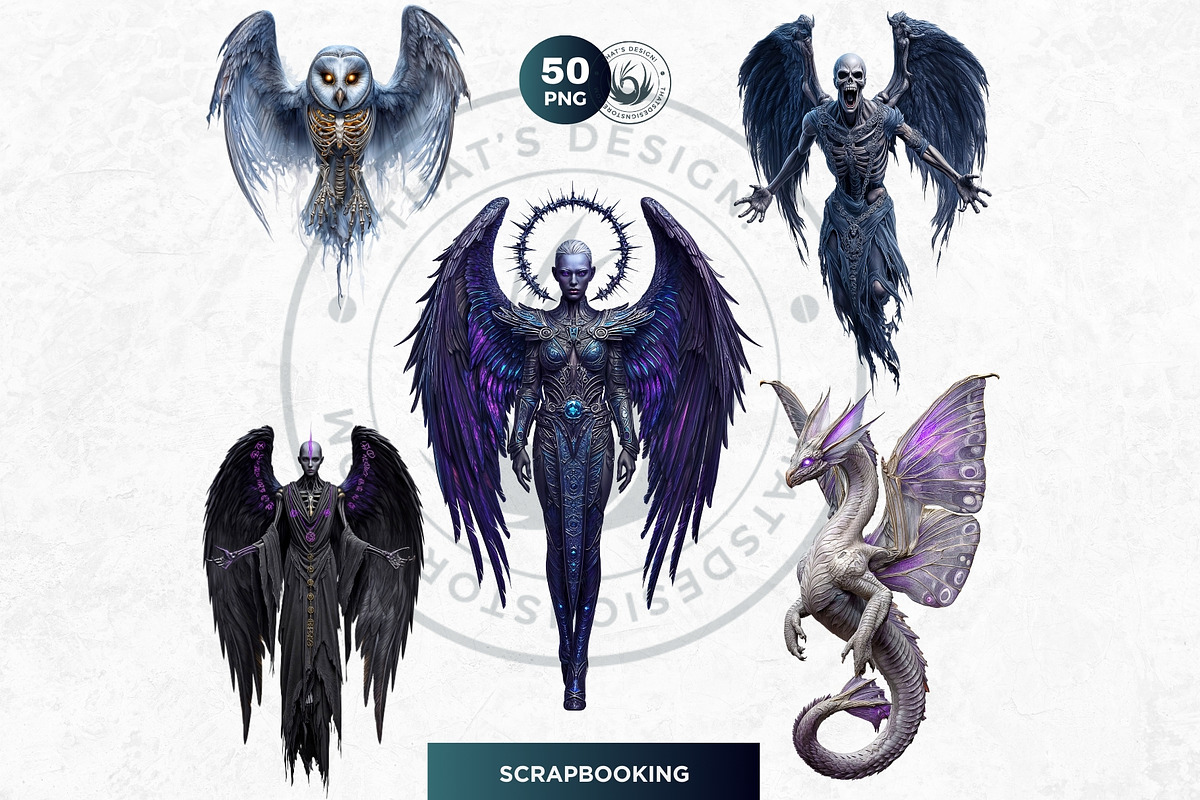 Nocturnal Winged Creatures Clipart, an Illustration by ThatsDesignArt (Photo 8 of 10)