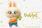Cute bunny with carrot, an Animal Illustration by Azuzlikus (Thumbnail 1 of 3)