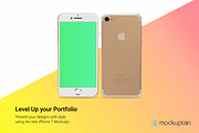 Iphone 7 Mockup White Gold Straight, an iPhone Mockup by mockuptain (Thumbnail 4 of 6)