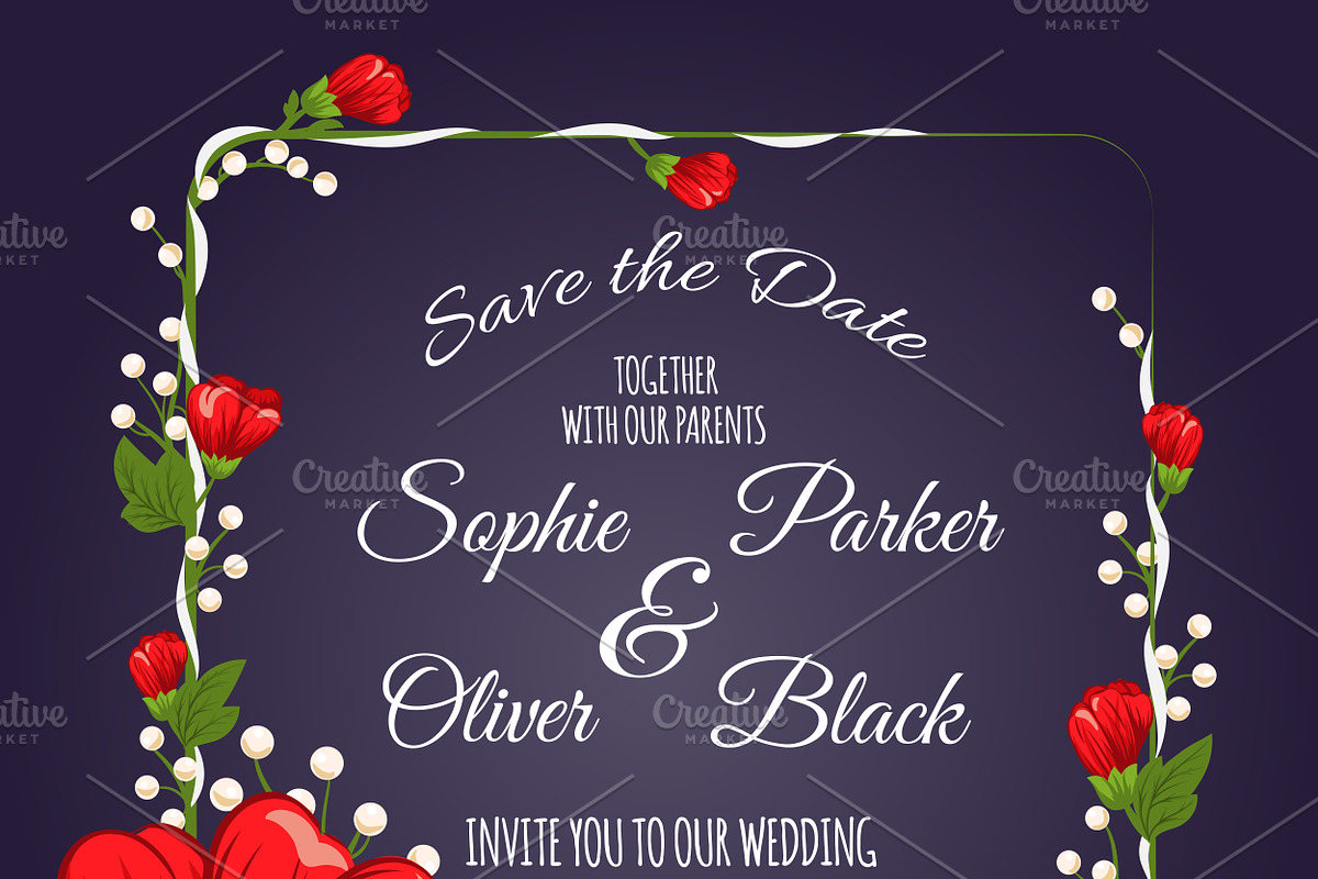 Wedding invitation, an Invitation Template by Doodle_flower