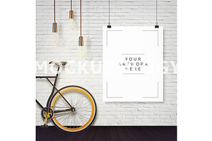 8x10 Hanging Paper Hipster Mockup