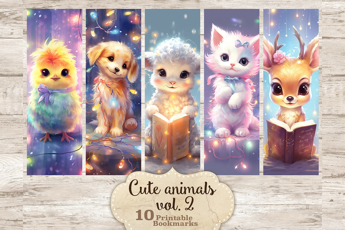 Cute Animals With Christmas Lights, an Animal Illustration by GlamArtZhanna (Photo 1 of 3)