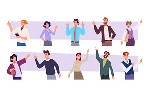 People pointing. Business characters, a Person Illustration by Onyx