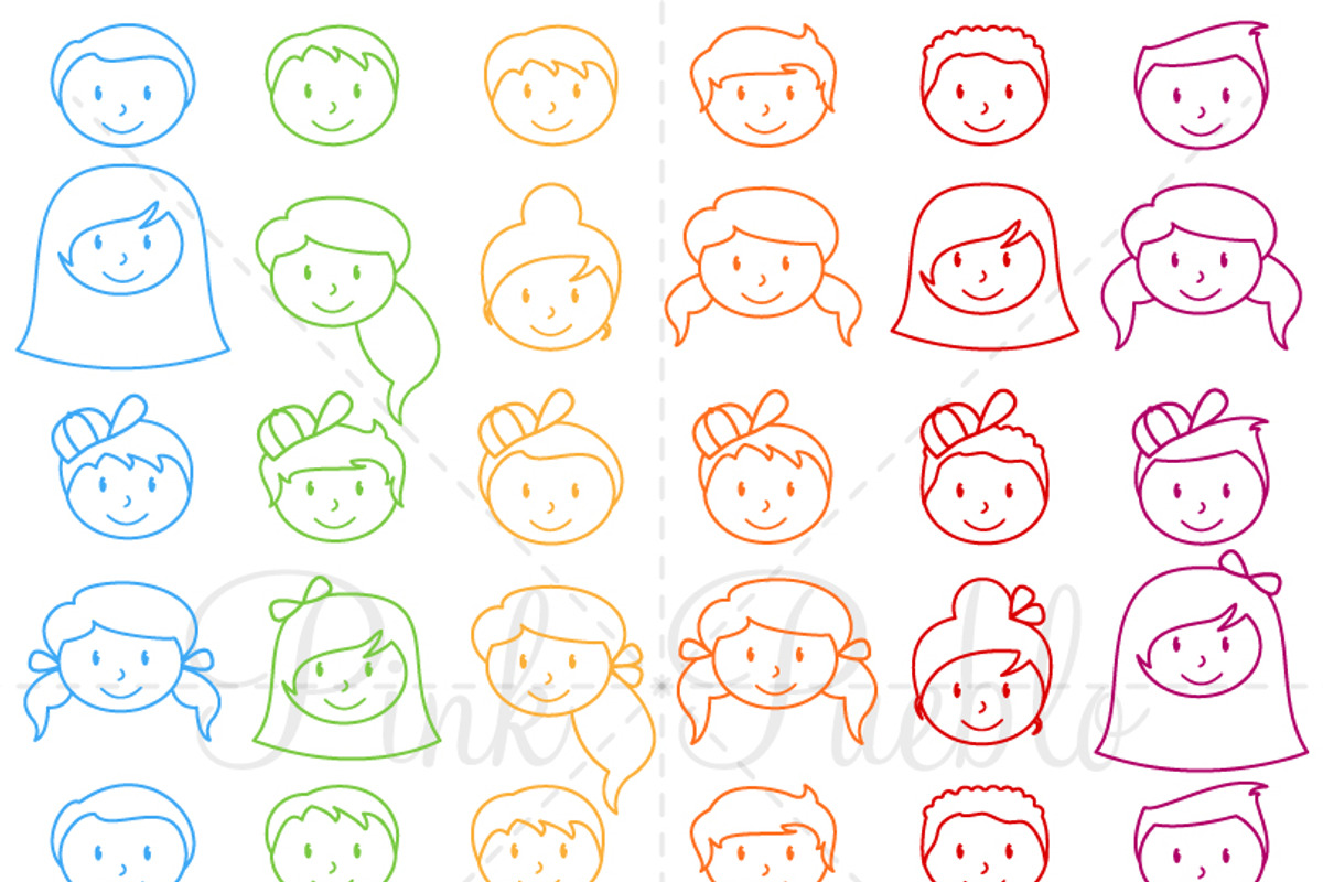 Stick Figure Heads Photoshop Brushes