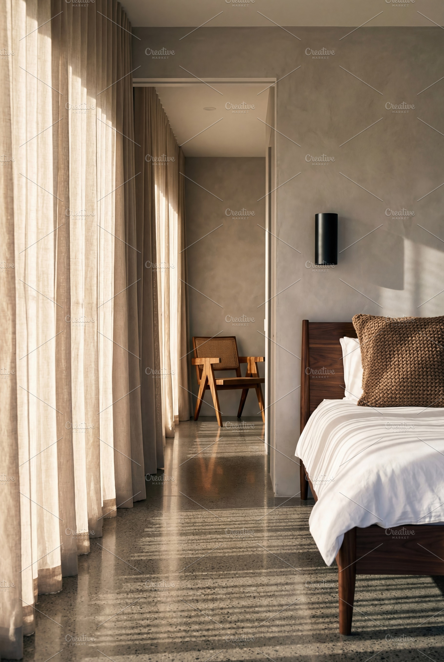 Sunny Minimalist Bedroom Interior, an Architecture Photo by Virgo Studio