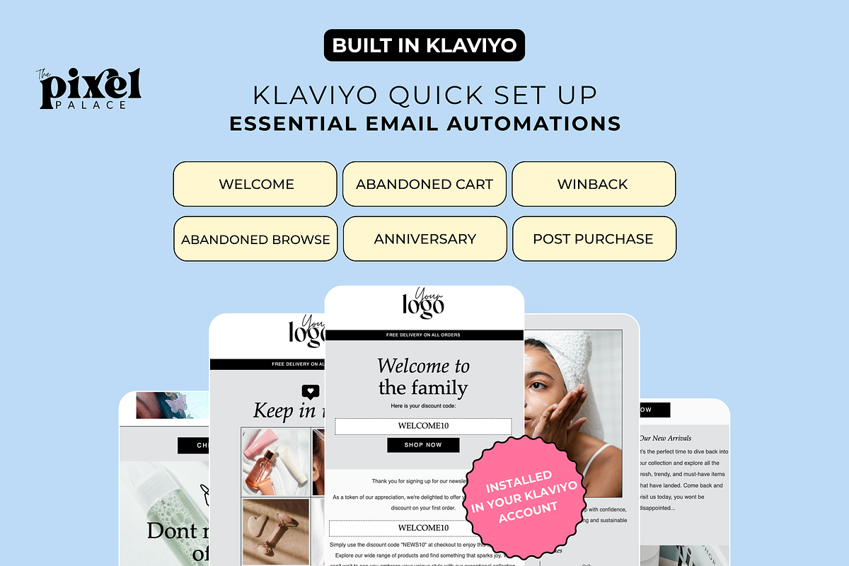 Klaviyo Easy Flow Templates, an Email Template by The Pixel Palace (Photo 1 of 12)