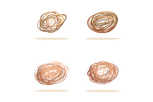 Dry Tumbleweed Icons Set Cartoon