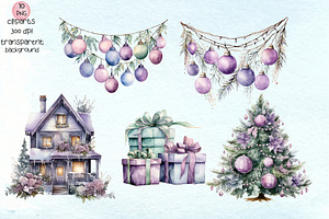 Pastel Christmas Watercolor Set