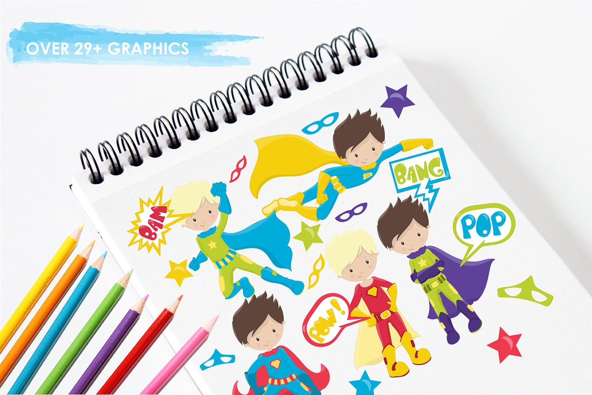 Super Hero illustration pack, an Illustration by PrettyBundles (Photo 3 of 5)