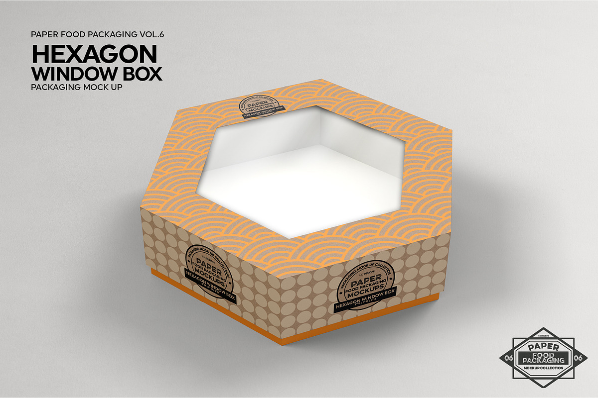 Hexagon Window Box Mockup, a Packaging Mockup by INCDesign (Photo 5 of 6)