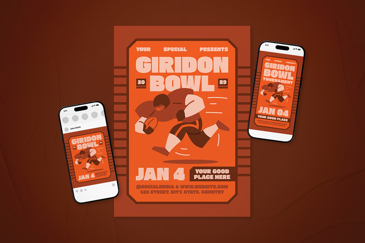 Giridon Bowl Event Flyer Set, a Flyer Template by The Good Store (Photo 1 of 2)