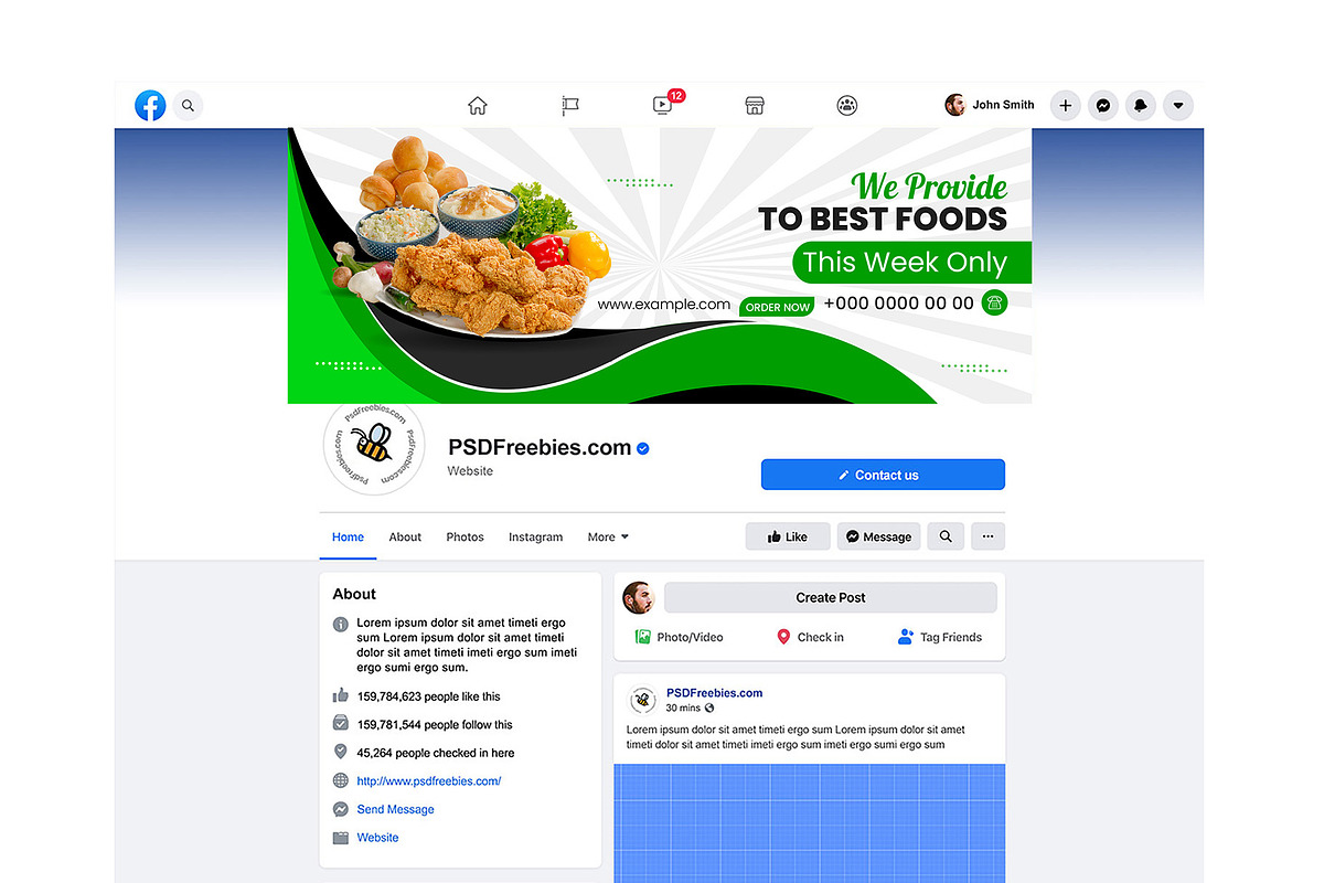 Food Facebook Cover Bundle, a Marketing Template by Photoshop Action (Photo 2 of 13)