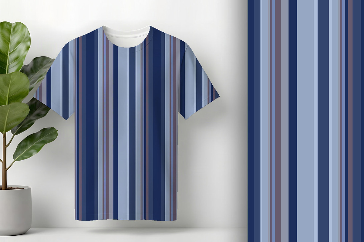 Blue Nautical Beach Stripe Seamless, a Pattern Graphic by Sharon Schwalbe (Photo 2 of 7)