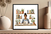 Watercolor Black Lady Boss Clipart, an Illustration by DreamCafeArt (Thumbnail 4 of 5)