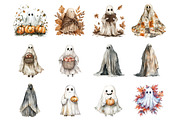 Vintage Fall Ghost Clipart, an Illustration by Design Market (Thumbnail 2 of 4)