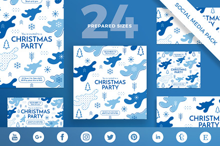 Social Media Pack | Christmas Party, a Social Media Template by Amber Graphics