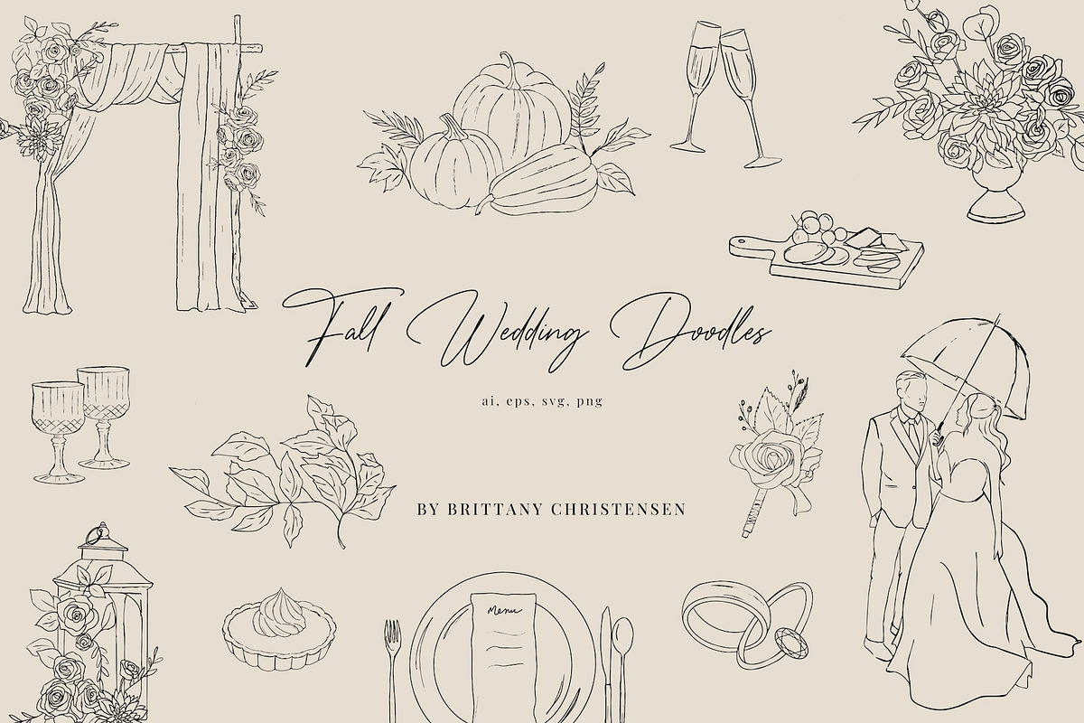 Fall Wedding Doodles, an Illustration by Britt Christensen Designs (Photo 1 of 6)