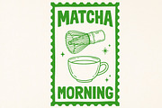 Retro Matcha Tea Cup PNG, a Seasonal Illustration by Canvas Craft (Thumbnail 1 of 7)
