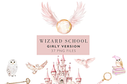 Pink Wizard Clipart PNG Set, a Decorative Illustration by savvy graphics & stock (Thumbnail 1 of 4)
