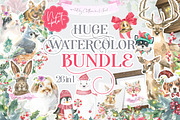 26in1 BUNDLE Watercolor Animal, an Animal Illustration by Catherine Wheel (Thumbnail 1 of 27)