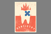 Dentistry grunge vector poster set., a Healthcare Illustration by PoPaShop (Thumbnail 3 of 8)