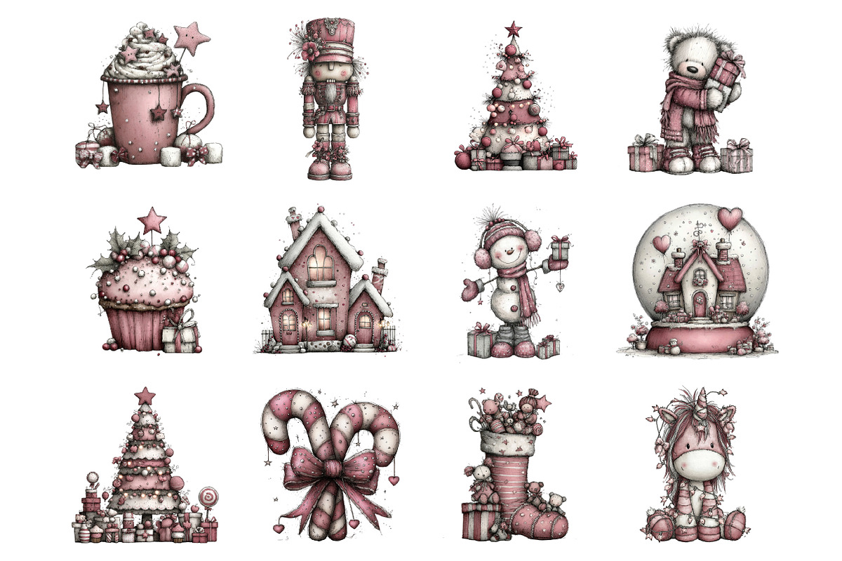 Whimsical Christmas Clipart, an Illustration by Design Market (Photo 2 of 3)
