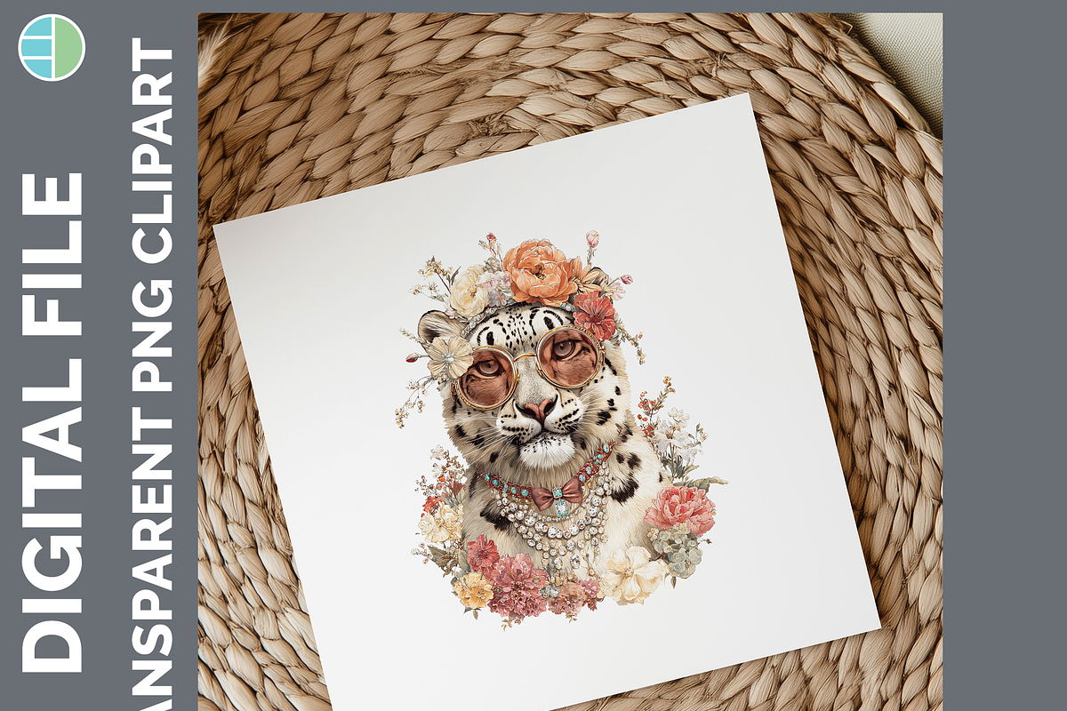Boho Glam Wildcat Clipart, 22 PNG, an Animal Illustration by Enliven Designs (Photo 7 of 8)