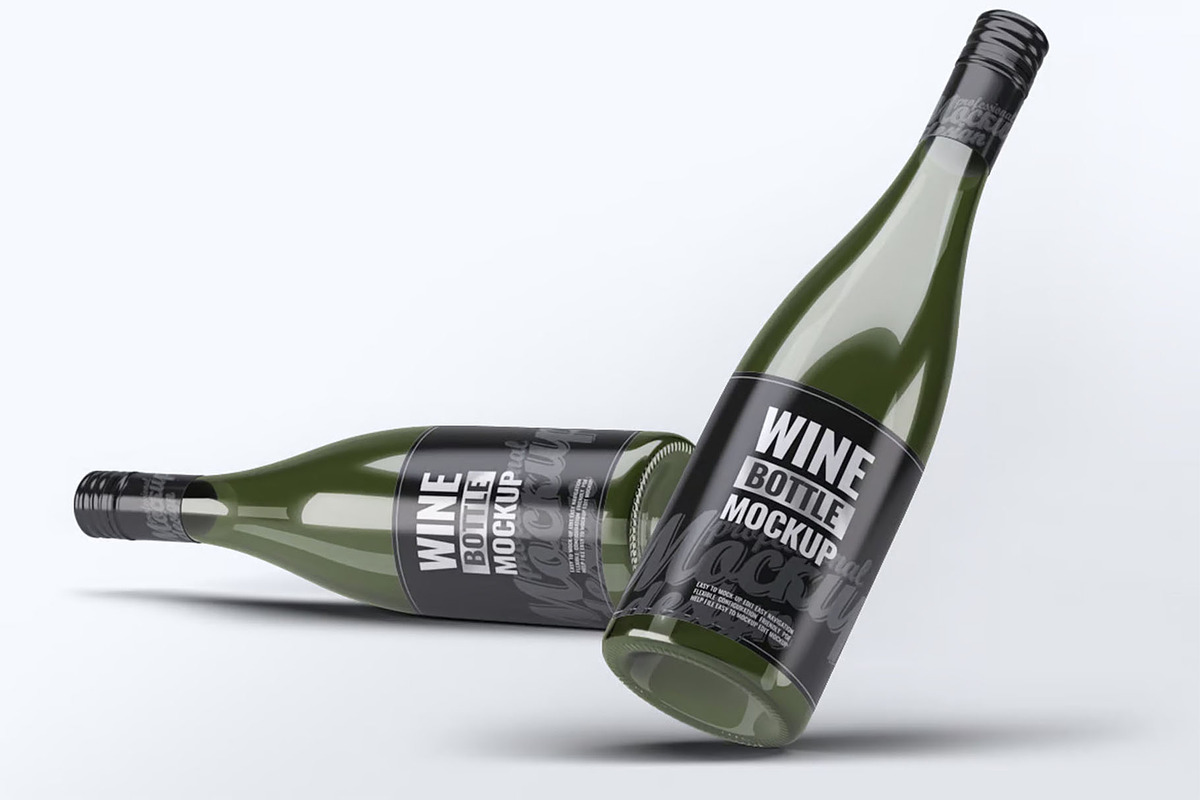 Wine Bottle Mock-Up, a Product Mockup by DesignRushMarket (Photo 1 of 8)