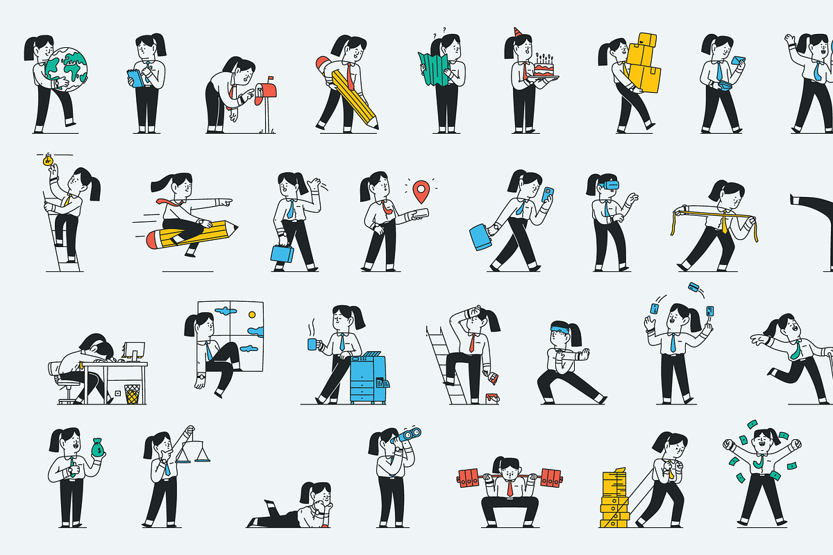 Business Pam - illustration pack, a Person Illustration by Ivan Mesaros (Photo 5 of 5)