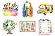 Retro Back to School Clipart, an Illustration by Daily.Designs (Thumbnail 2 of 5)