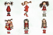 Quirky Funny Christmas Girls Clipart, an Illustration by Creative Art (Thumbnail 8 of 13)