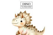 Watercolor Baby Dinosaur Clipart PNG, an Animal Illustration by VM PARTYS  BY TAIRUMA (Thumbnail 2 of 8)
