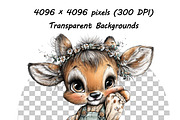 Whimsical Baby Animal Watercolor png, an Illustration by one-touch (Thumbnail 11 of 18)