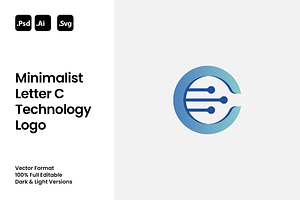 Minimalist Letter C Technology Logo, a Branding & Logo Template by Luxury Logos