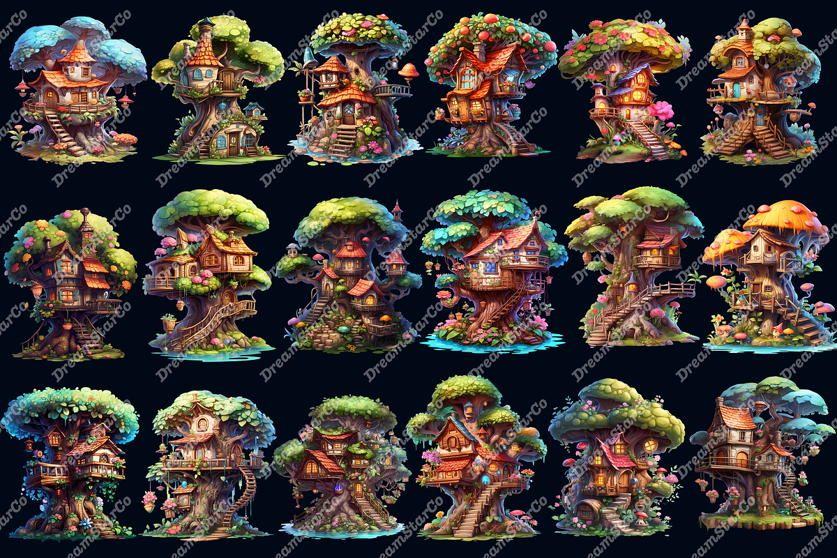 Fairy Treehouse clipart, an Object Graphic by DreamerStarCo (Photo 4 of 5)