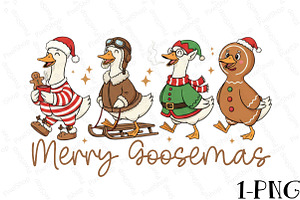Merry Goosmas PNG-Christmas Goose PN, an Illustration by DreamPrint404