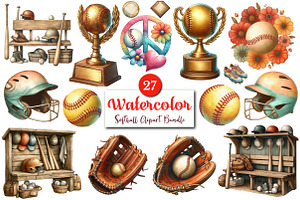 Watercolor Softball PNG Clipart, a Graphic by CitraGraphics