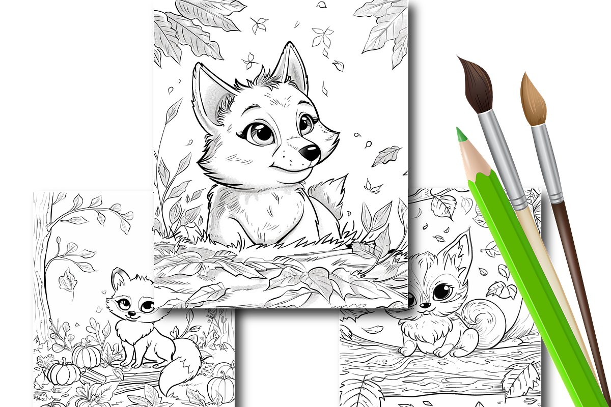 Fall Coloring Pages for Kids, a Seasonal Illustration by Design Zone (Photo 4 of 7)
