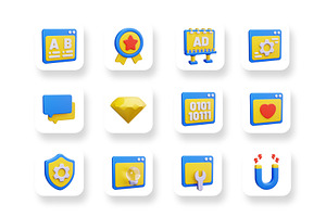 Seo 3D Icons