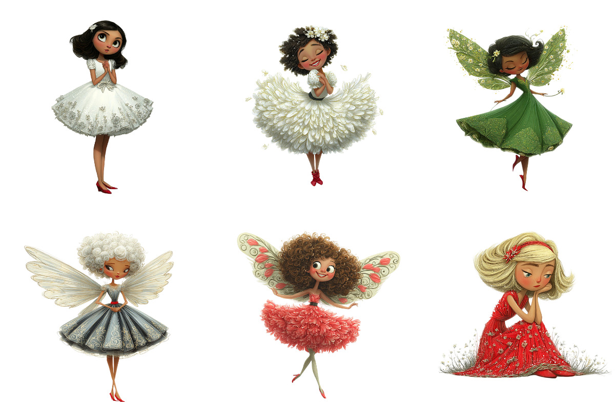 Whimsical Fairy Clipart, an Illustration by CreationArt (Photo 3 of 6)